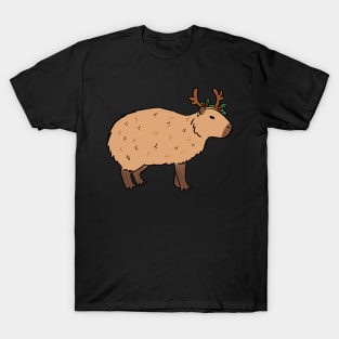 Cute christmas capybara illustration T-Shirt